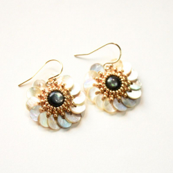 Boucles d'oreilles Louisa - Nacre grise