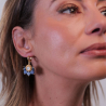 Boucles artisanales Suzie en cyanite et nacre – bijou unique, cadeau idéal.