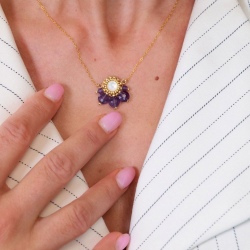 Bijoux artisanaux made in France – collier Suzette en améthyste.