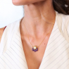 Collier Suzette en améthyste et nacre – bijou fait main, affirmé et élégant.