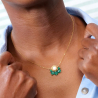 Collier Suzette en onyx vert et nacre – bijou fait main, intemporel et affirmé.