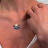 Collier Suzette en cyanite et nacre – bijou fait main, lumineux et raffiné.