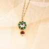 Lison - Collier en onyx vert et nacre grise