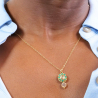 Lison - Collier en onyx vert et nacre grise