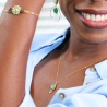 Lison - Collier en onyx vert et nacre grise