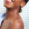 Lison - Collier en onyx vert et nacre grise