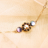 Bracelet Lisette en pyrite et nacre grise – bijou artisanal brodé main en France