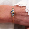 Bracelet créateur Lisette – délicat et singulier en cyanite et nacre grise