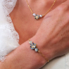 Lisette - Bracelet en cyanite et nacre grise