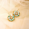 Boucles Iris en amazonite brodées à la main – bijou artisanal français