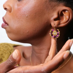 Boucles d’oreilles brodées main – éclat et raffinement