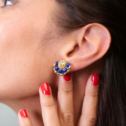 Boucles Inès en lapis lazuli – création artisanale française