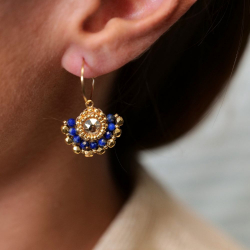 Boucles Marcia lapis lazuli – bijou artisanal français