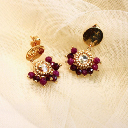Ysée - Boucles d'oreilles en grenat et rubis
