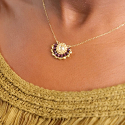 Collier Alice grenat – bijou artisanal fait main