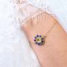 Broderie main autour du cabochon bleu – création Colette s’apprête