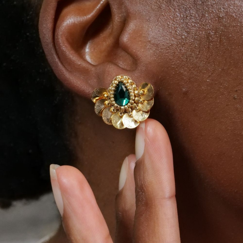 Puces Aimée en cristal autrichien – bijou fait main France