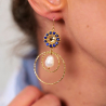Boucles Pénélope en lapis lazuli et nacre – bijou artisanal français