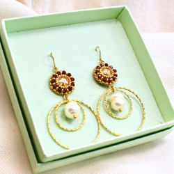 Boucles d'oreilles en grenat made in france