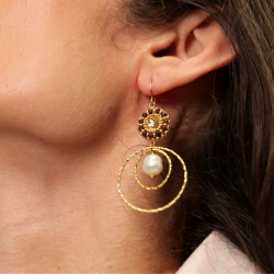 boucles d'oreilles bohème en grenat