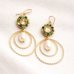 Boucles longues vertes élégantes