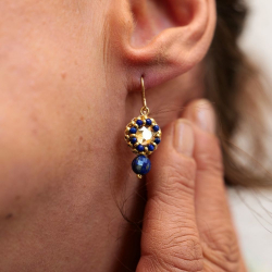 Boucles Lisa en lapis lazuli – bijou artisanal français