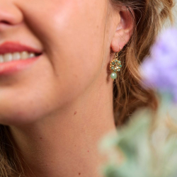 Lisa - Boucles d'oreilles en aventurine et émeraude