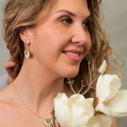 Boucles d’oreilles vertes élégantes