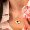 Collier Alice grenat et nacre – bijou artisanal français