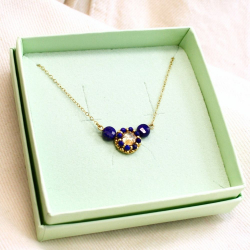 Collier pierre naturelle bleu – création Colette s’apprête