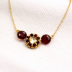 Collier Ludivine grenat cristal – bijou artisanal français