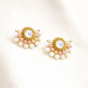 Anaïs - Boucles d'oreilles en opale rose et nacre