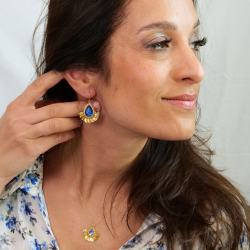 5.	Boucles Aurore bleu céleste, bijou lumineux et élégant à porter au quotidien.