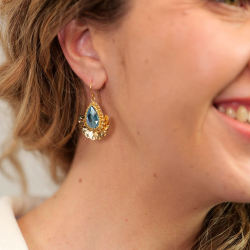 3.	Bijoux créateur faits main – broderie de perles et cristal autrichien, modèle Aurore.