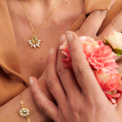 4.	Le collier Zéline sable doré, bijou délicat de la collection Naïa.