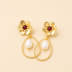 Léonie - Boucles d'oreilles grenat
