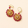 Céleste - Boucles d'oreilles en cornaline et rubis