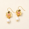 Adèle - Boucles d'oreilles en rhodochrosite et nacre