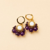 Suzie - Boucles d'oreilles en améthyste et nacre