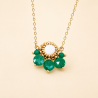 Suzette - Collier en onyx vert et nacre