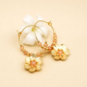 Olga - Boucles d'oreilles créoles en pierre de soleil