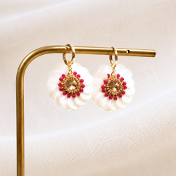 Marielle - Boucles d'oreilles nacre et fuschia