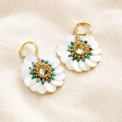 Boucles d'oreilles artisanales brodées à la main