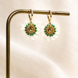 Boucles d'oreilles artisanales brodées à la main