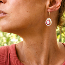 Marina - Boucles d'oreilles nacre et fuschia