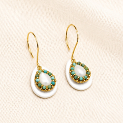 Boucles d'oreilles artisanales brodées à la main