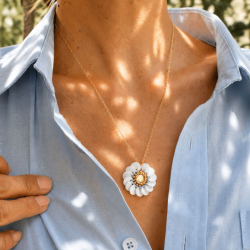 •	Détail de la broderie de perles
