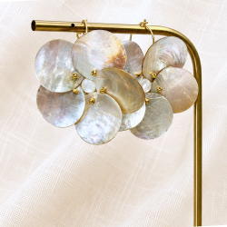 Hortense - Boucles d'oreilles en nacre grise et blanche