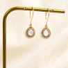 Marina - Boucles d'oreilles nacre et bleu brume