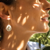 Marina - Boucles d'oreilles nacre et bleu brume